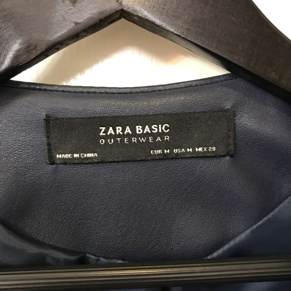 New, Zara Faux Leather Jacket with Ruffle Trim - Picture 8 of 9